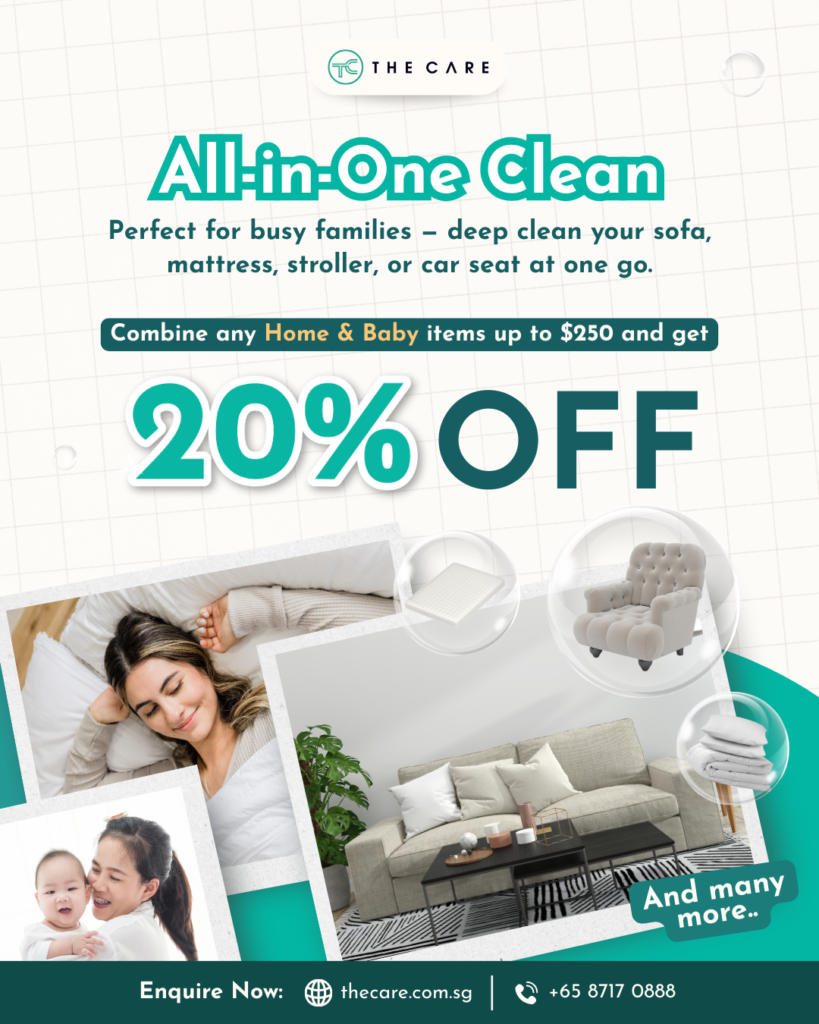 All-in-One Clean Promo: Enjoy 20% OFF At-Home Cleaning for Upholstery & Baby Items in Singapore