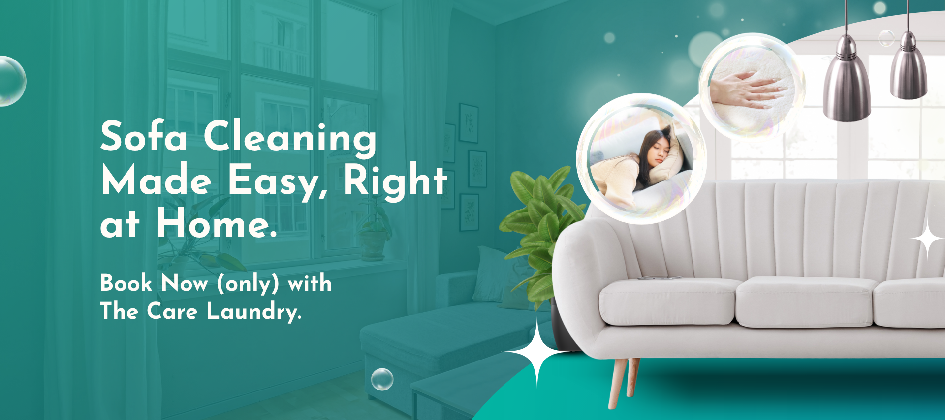 At home sofa cleaning