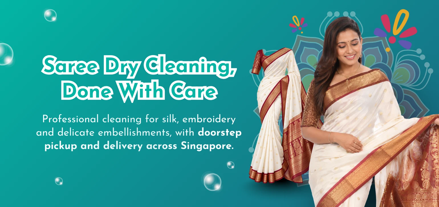 Saree dry cleaning Singapore - The Care professional care
