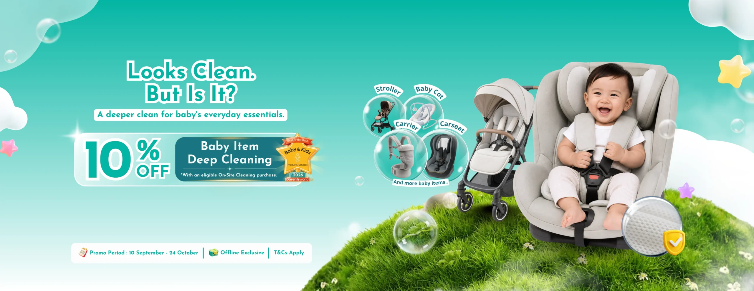 10% OFF Baby Items Deep Cleaning