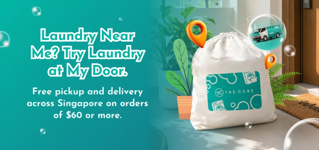 Fresh laundry bag delivered to a Singapore front door